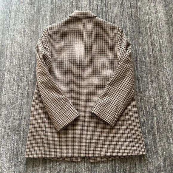 Everlane The Oversized Blazer in Camel Houndstooth, Wool Blend, Size 8 - Picture 3 of 11